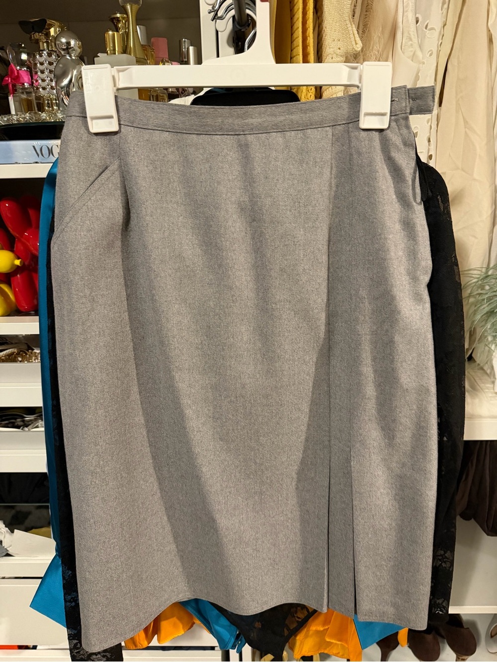 Women's Gray Pencil Skirt - Tailored Professional Skirt